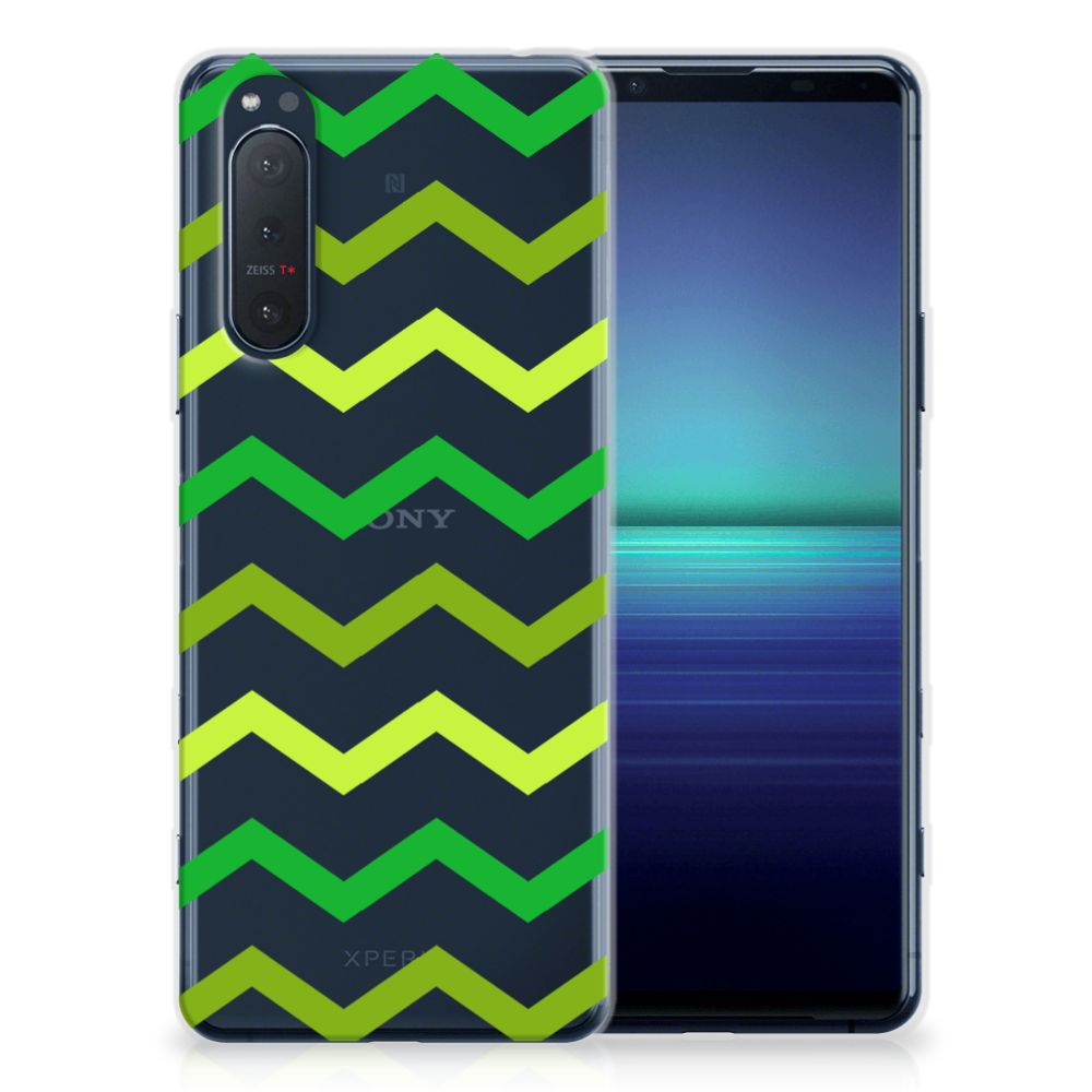 Sony Xperia 5II TPU bumper Zigzag Groen