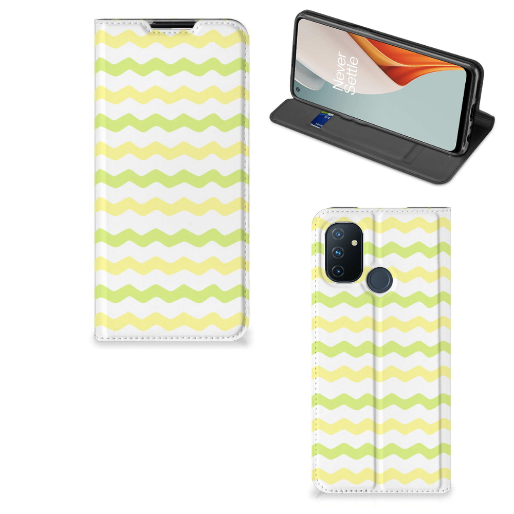 OnePlus Nord N100 Hoesje met Magneet Waves Yellow - B2C Telecom
