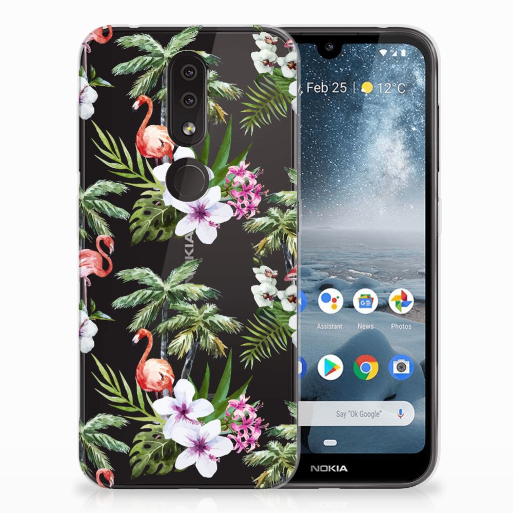 Nokia 4.2 TPU Hoesje Flamingo Palms