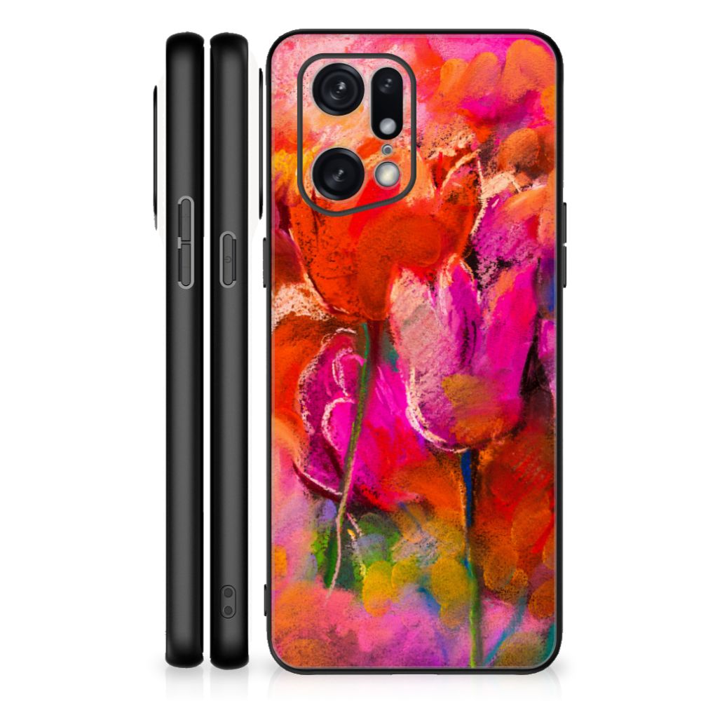 Kleurrijke Telefoonhoesje OPPO Find X5 Pro Tulips B2C Telecom