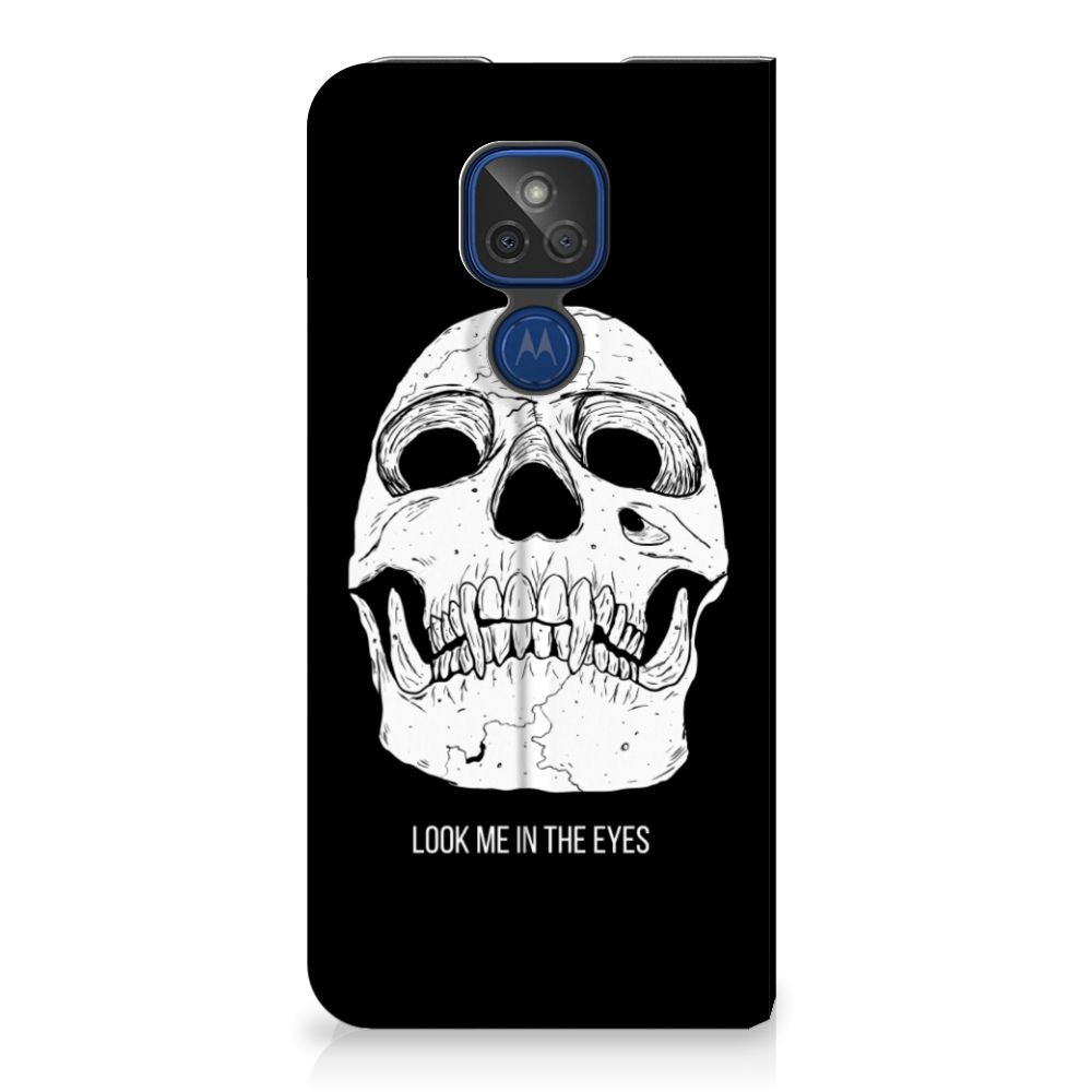 Mobiel BookCase Motorola Moto G9 Play Skull Eyes - B2C Telecom