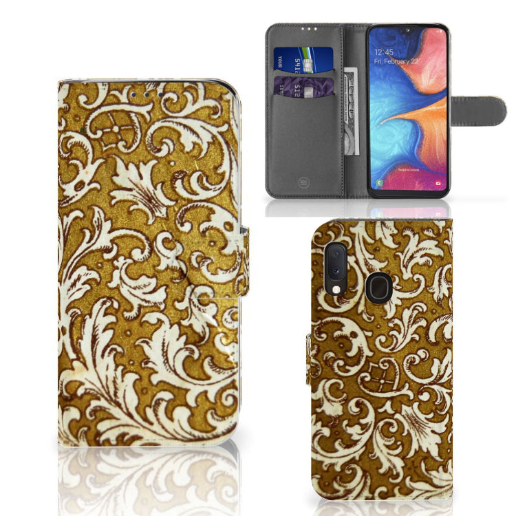 Wallet Case Samsung Galaxy A20e Barok Goud