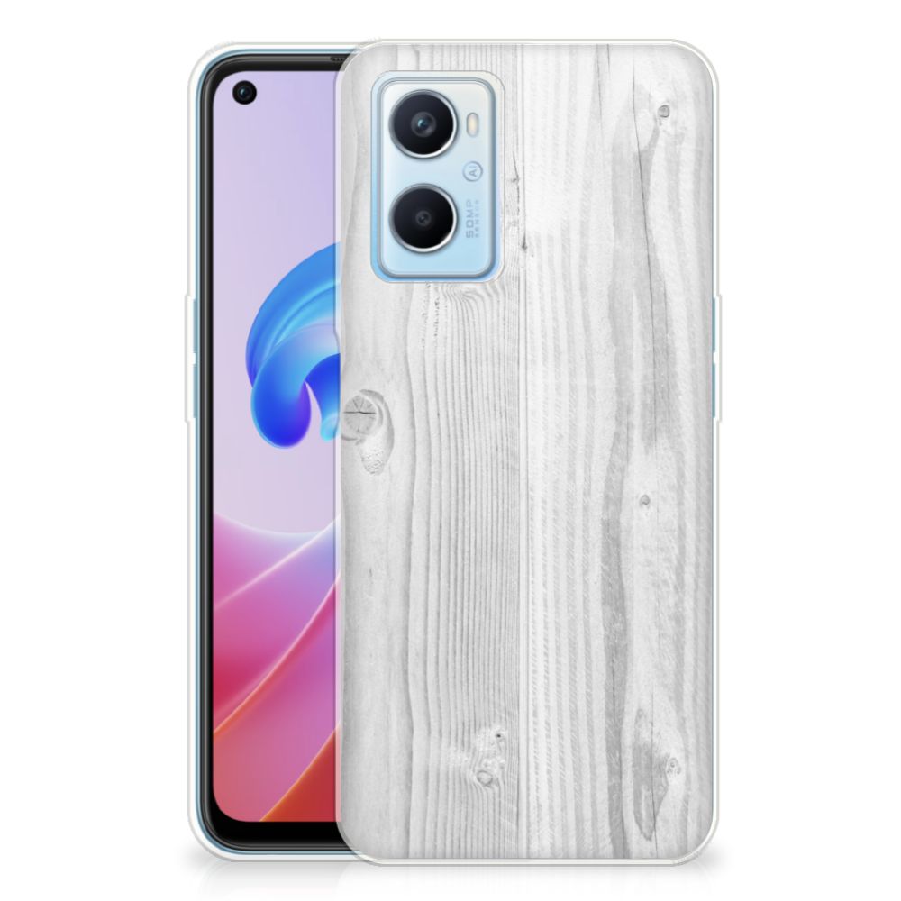 OPPO A96 | OPPO A76 Bumper Hoesje White Wood