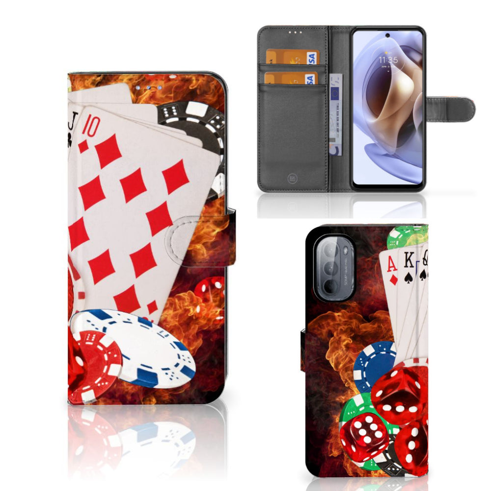 Motorola Moto G31 | G41 Wallet Case met Pasjes Casino