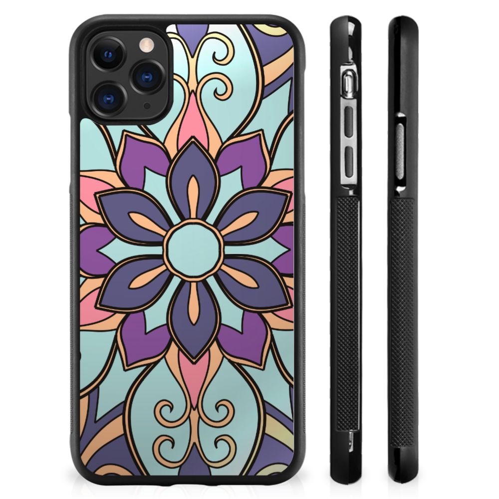 Apple iPhone 11 Pro Max Skin Case Purple Flower B2C Telecom