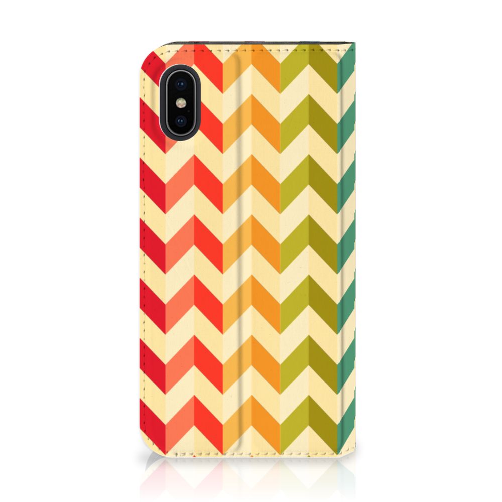 Apple iPhone X | Xs Hoesje met Magneet Zigzag Multi Color