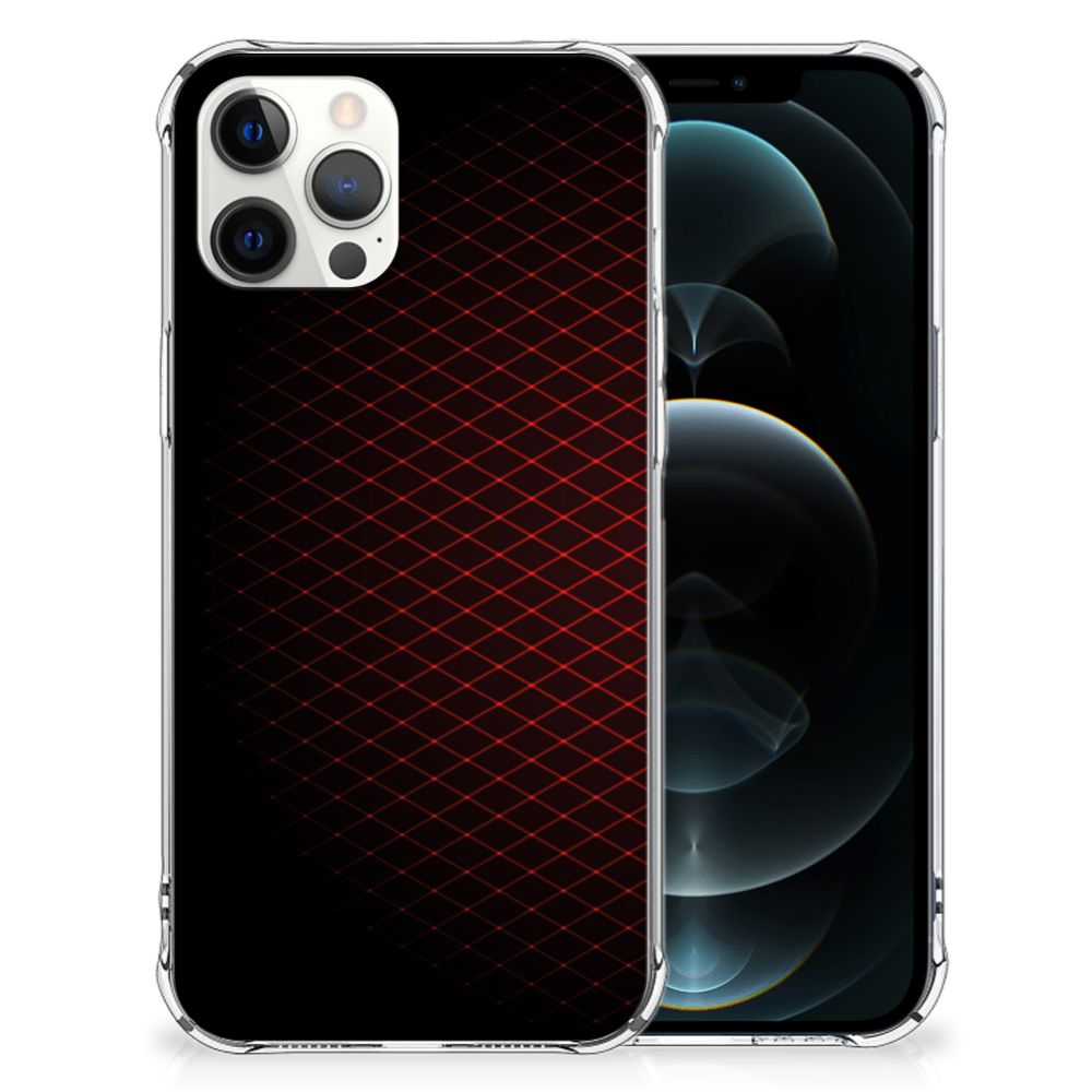iPhone 12 Pro Max Doorzichtige Silicone Hoesje Geruit Rood B2C Telecom