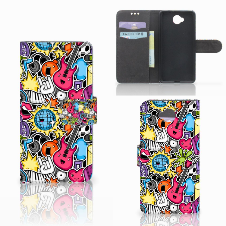 Microsoft Lumia 650 Wallet Case met Pasjes Punk Rock
