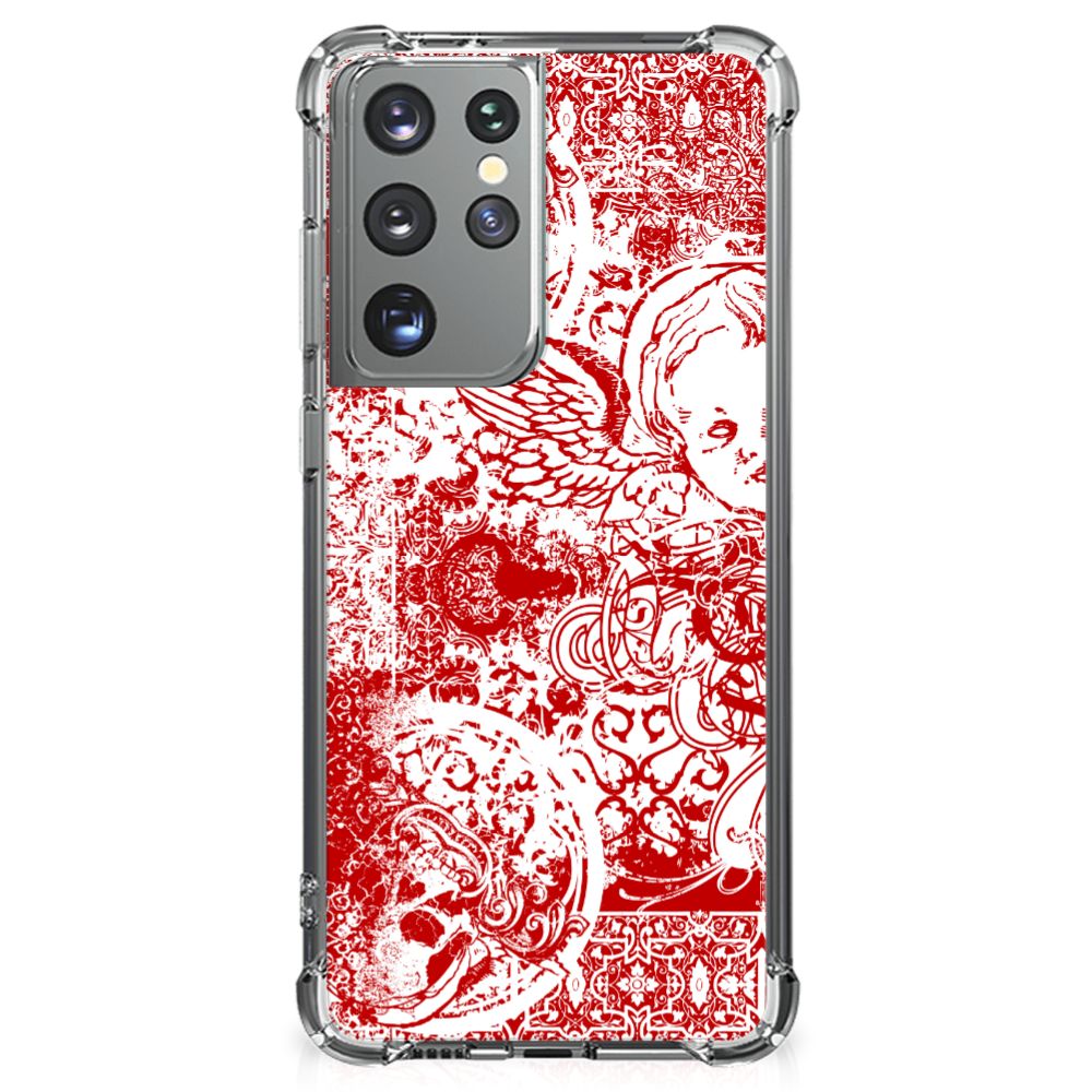 Extreme Case Samsung Galaxy S21 Ultra Angel Skull Rood B2C Telecom