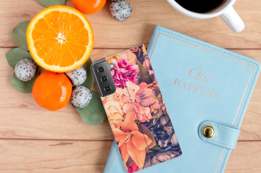 Samsung Galaxy S21 Plus Smart Cover Bosje Bloemen - B2C Telecom