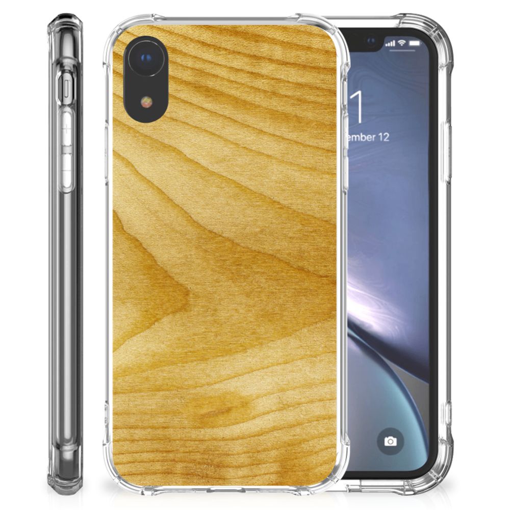 Apple iPhone Xr Stevig Telefoonhoesje Licht Hout