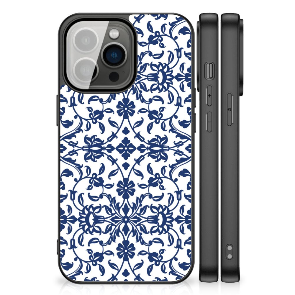 iPhone 13 Pro Bloemen Hoesje Flower Blue B2C Telecom