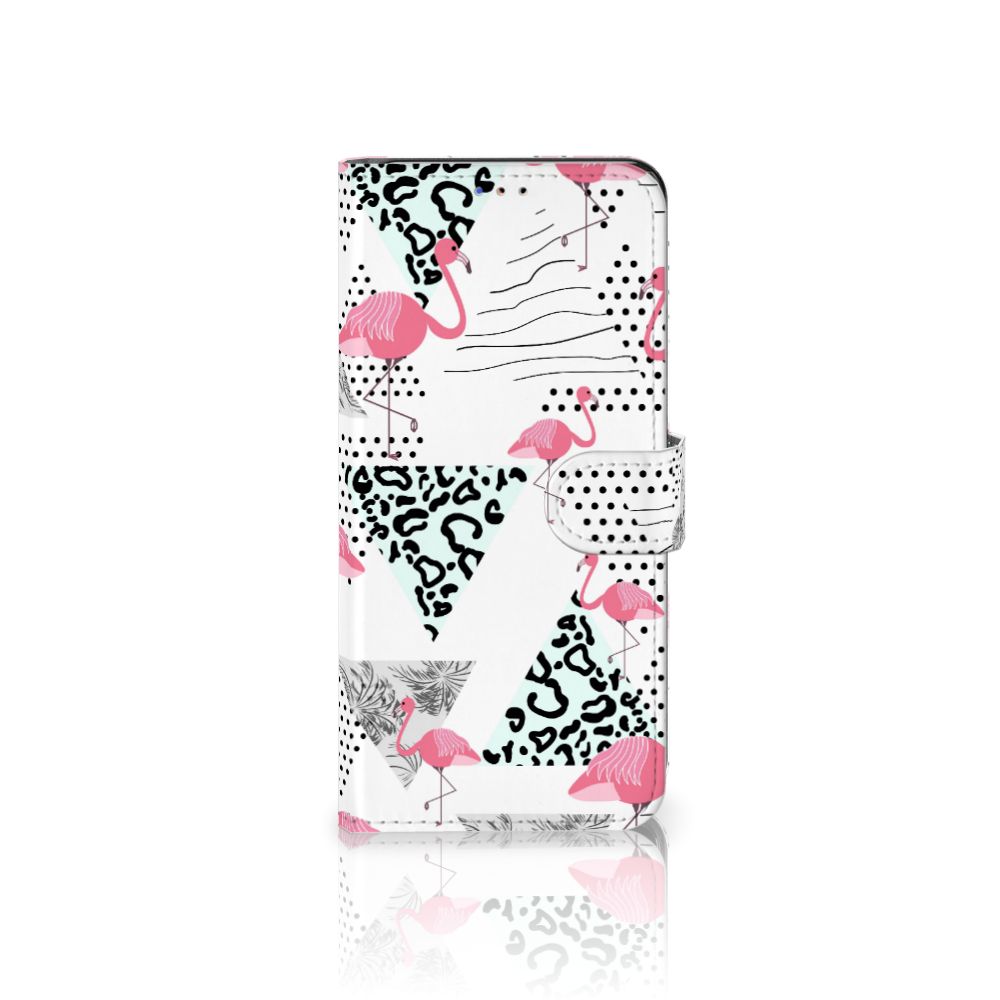 Samsung Galaxy A20s Telefoonhoesje met Pasjes Flamingo Triangle