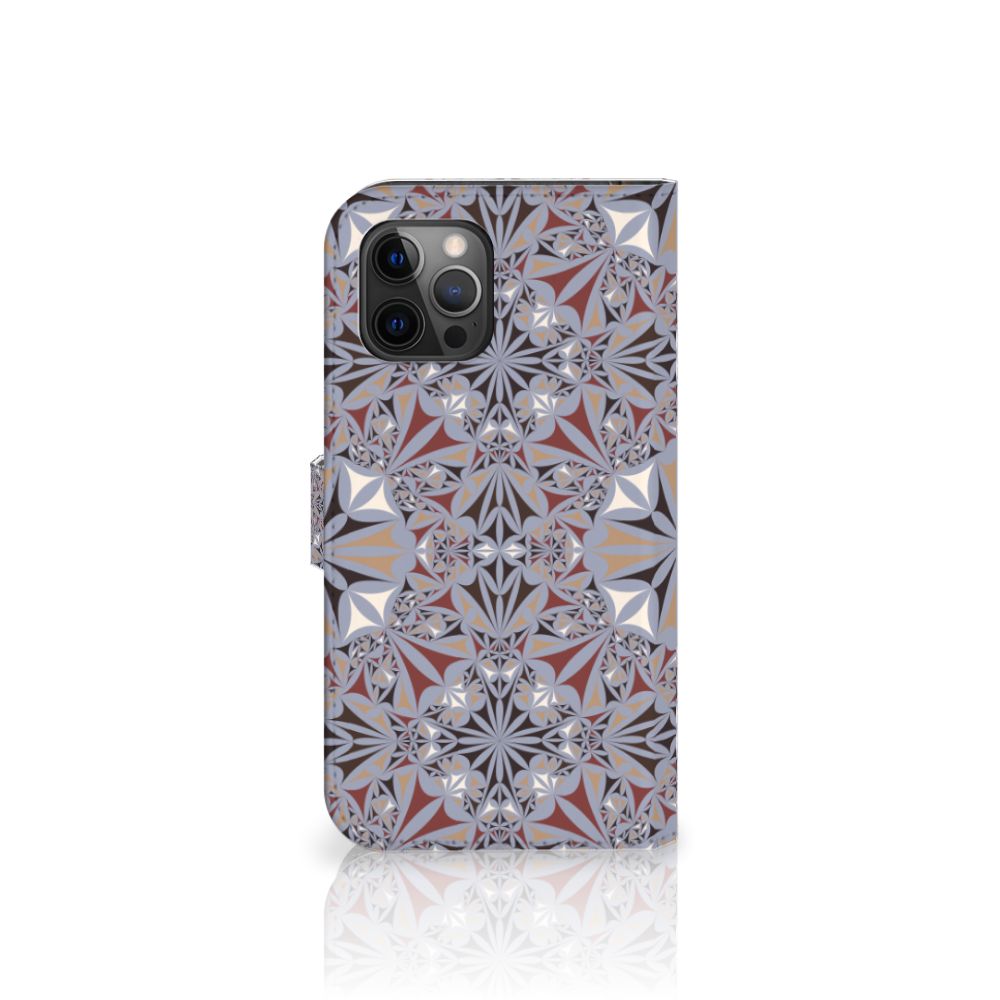 Apple iPhone 12 Pro Max Bookcase Flower Tiles