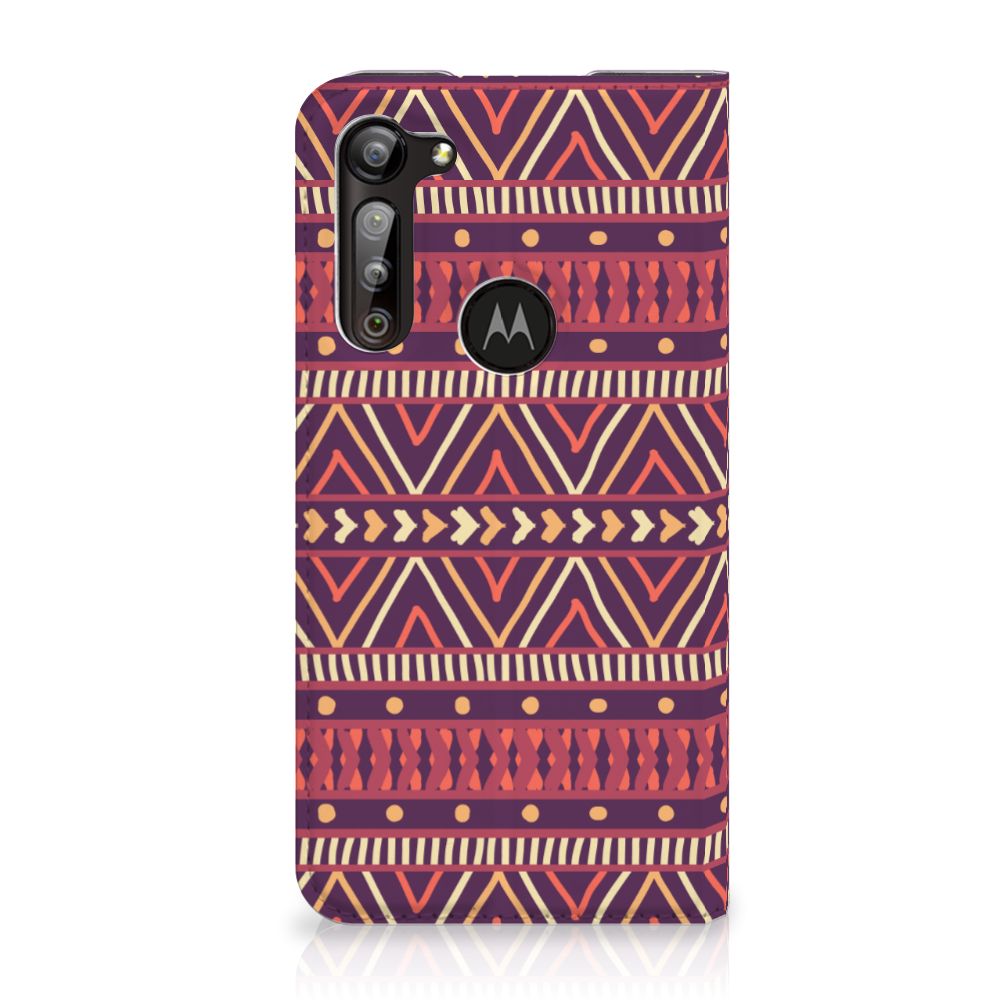 Motorola Moto G8 Power Hoesje met Magneet Aztec Paars - B2C Telecom