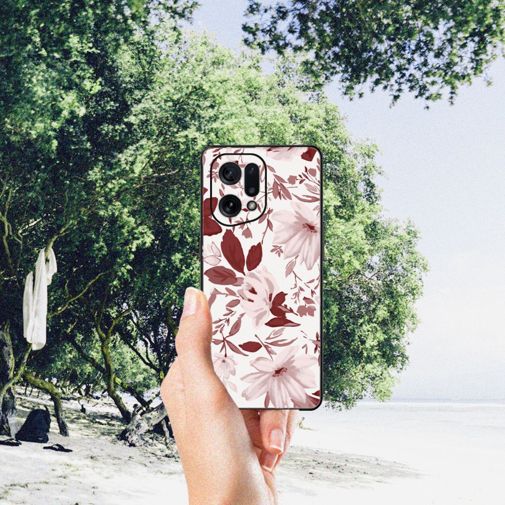 Kleurrijke Telefoonhoesje OPPO Find X5 Watercolor Flowers B2C Telecom