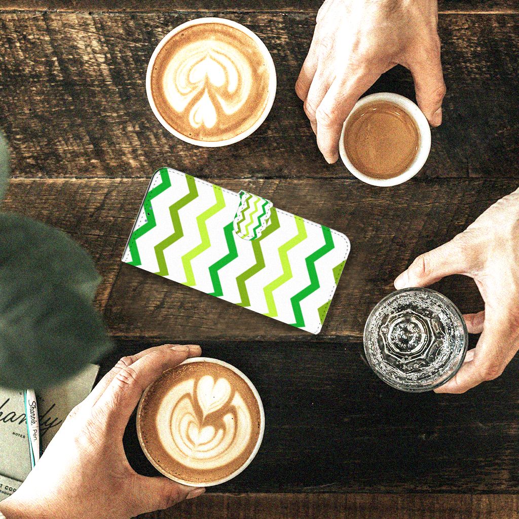 Xiaomi 12 Pro Telefoon Hoesje Zigzag Groen