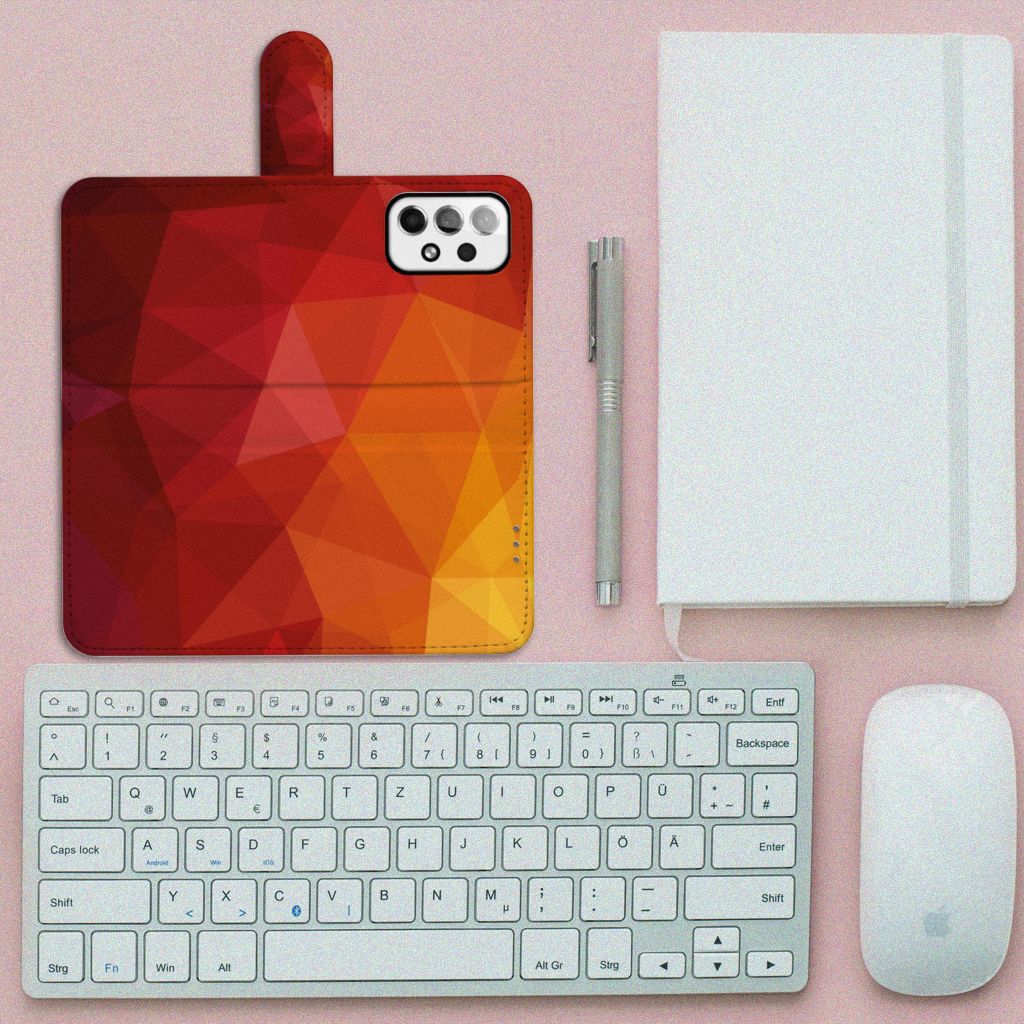 Book Case voor Samsung Galaxy A73 5G Polygon Red