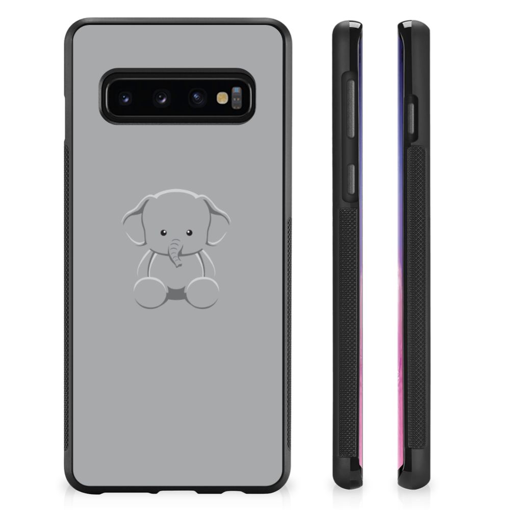 Samsung Galaxy S10+ Bumper Hoesje Grijs Baby Olifant