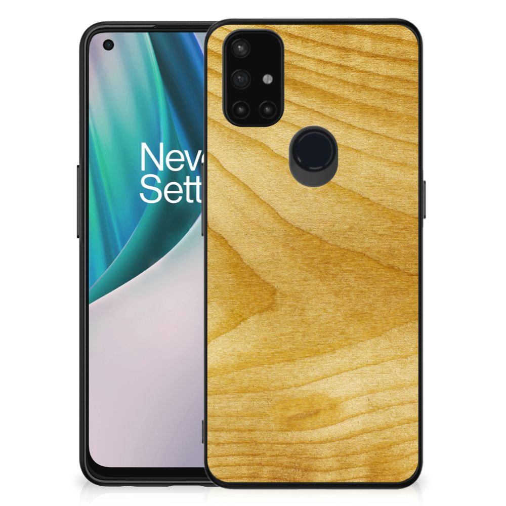 OnePlus Nord N10 5G Houten Print Telefoonhoesje Licht Hout