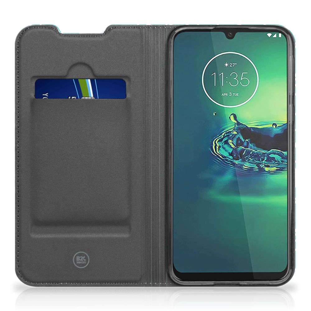 Motorola G8 Plus Bookcase Cracks Blue - B2C Telecom