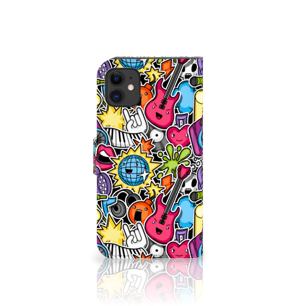 Apple iPhone 11 Wallet Case met Pasjes Punk Rock