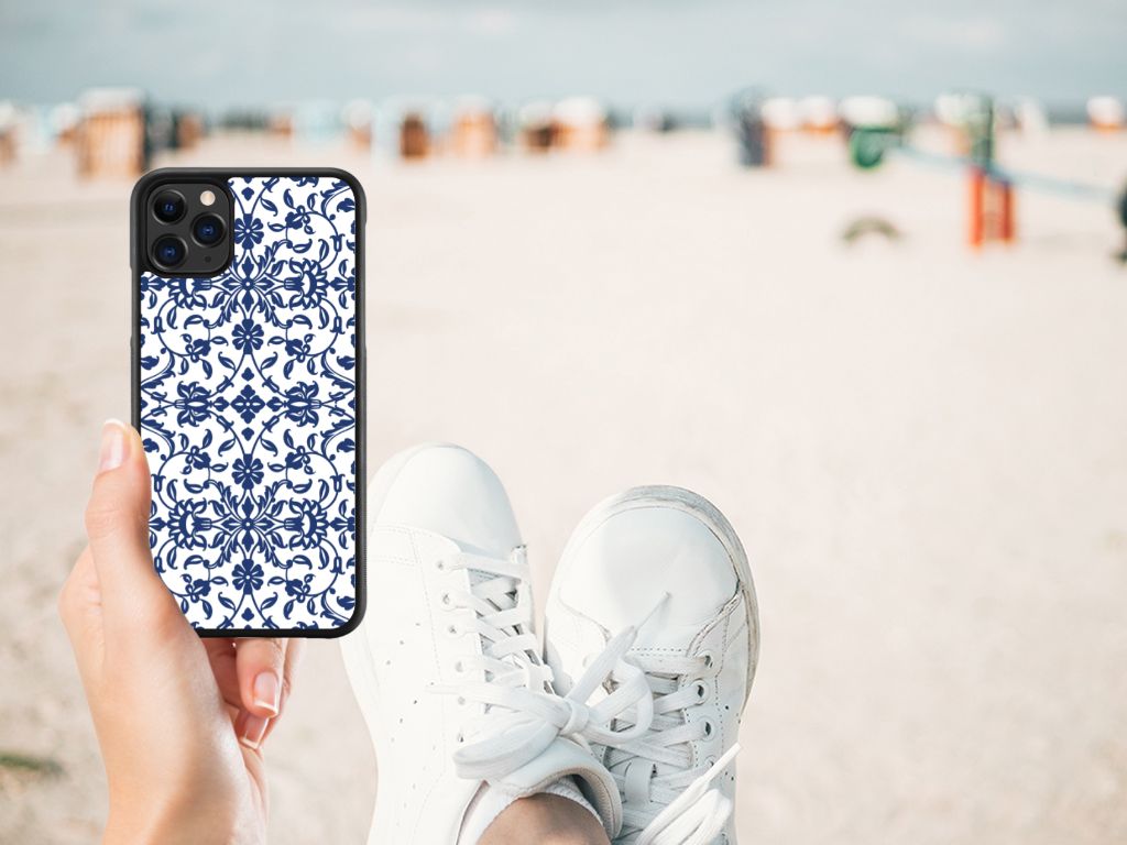 Apple iPhone 11 Pro Max Skin Case Flower Blue B2C Telecom