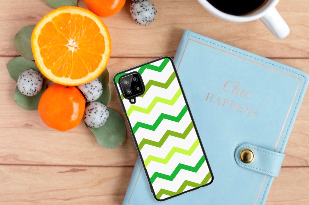 Samsung Galaxy A12 Back Case Zigzag Groen B2C Telecom