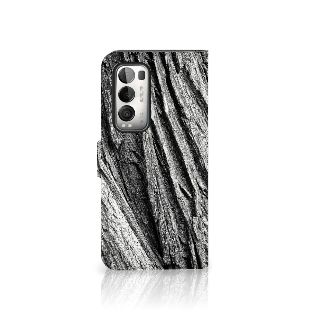 Book Style Case OPPO Find X3 Neo 5G Boomschors Grijs