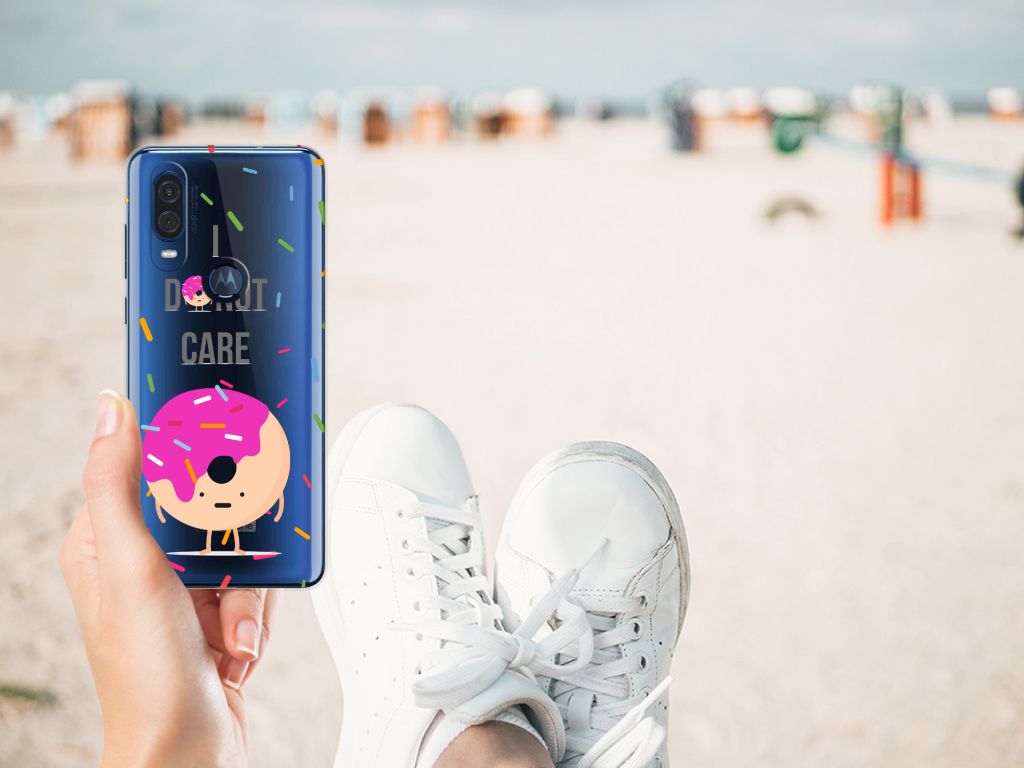 Motorola One Vision Siliconen Case Donut Roze