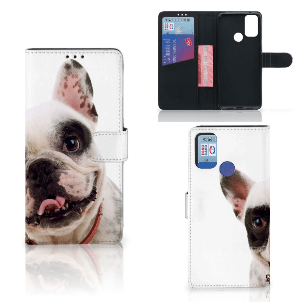 Alcatel 1S (2021) Telefoonhoesje met Pasjes Franse Bulldog