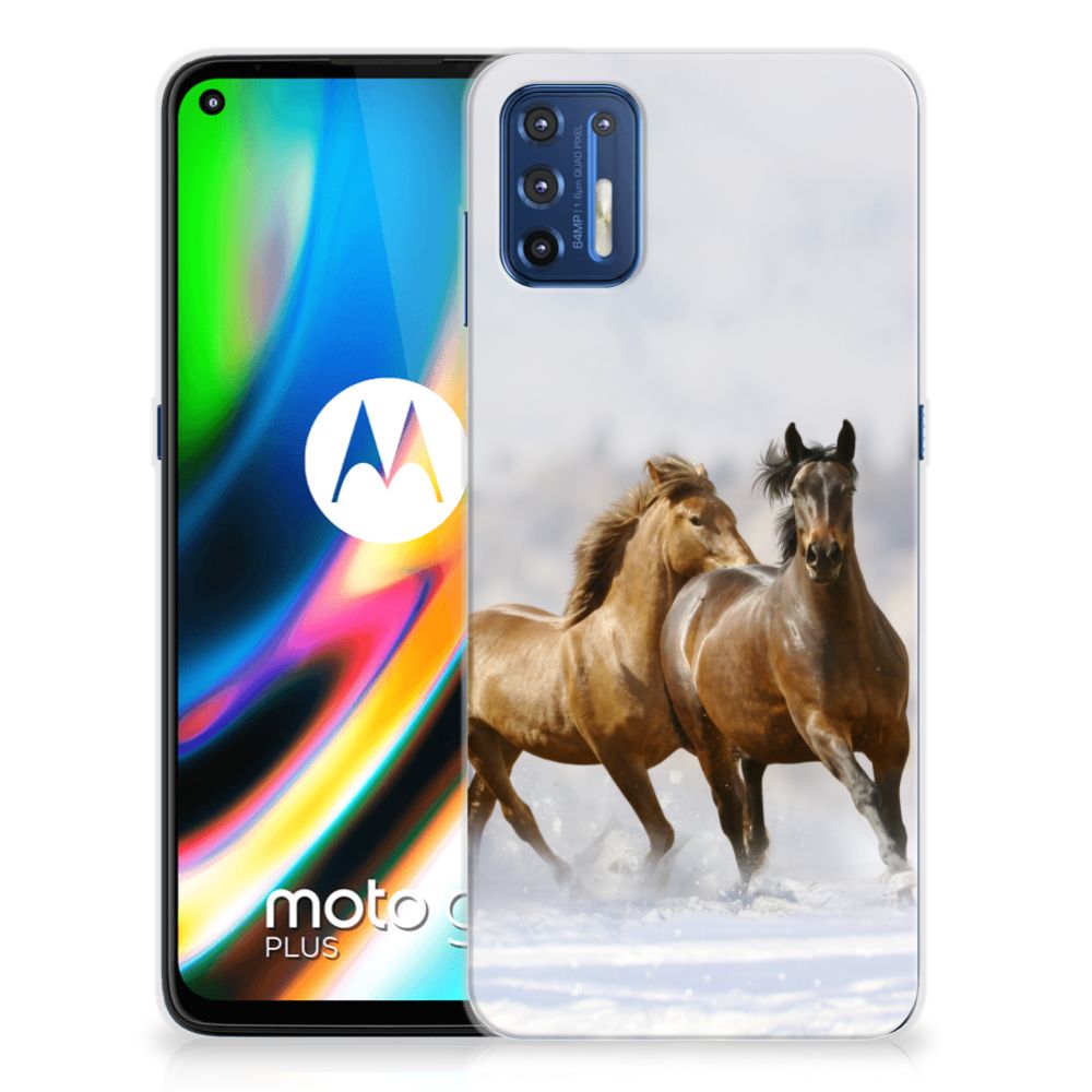 Motorola Moto G9 Plus TPU Hoesje Paarden