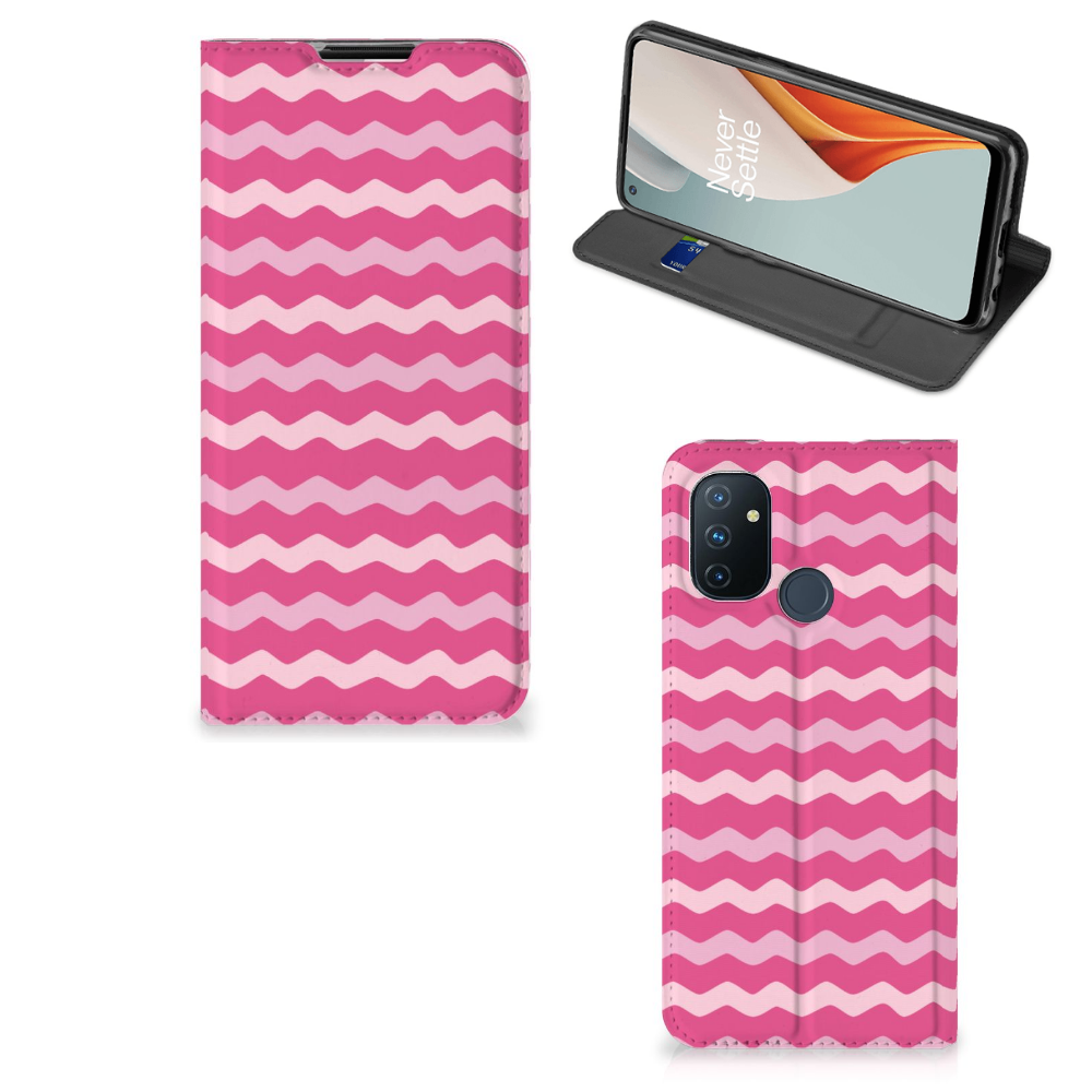 OnePlus Nord N100 Hoesje met Magneet Waves Pink - B2C Telecom