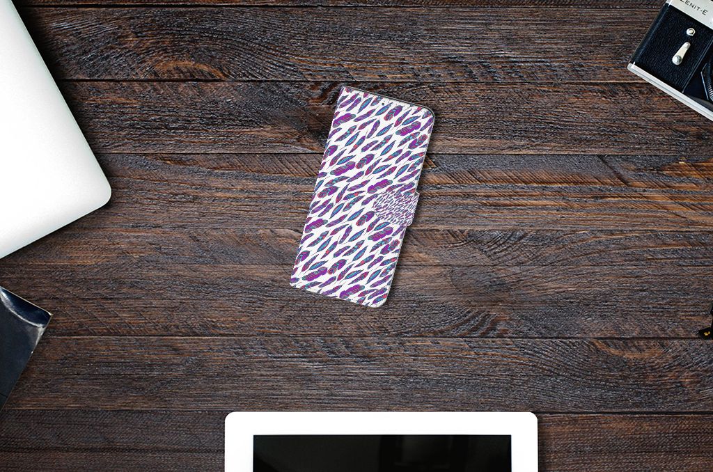 Motorola Moto G9 Plus Telefoon Hoesje Feathers Color