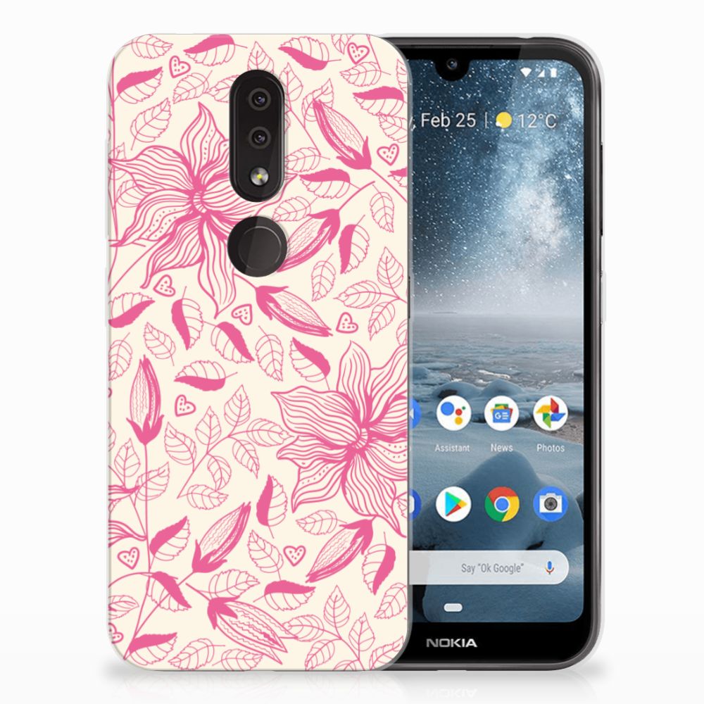 Nokia 4.2 TPU Case Pink Flowers