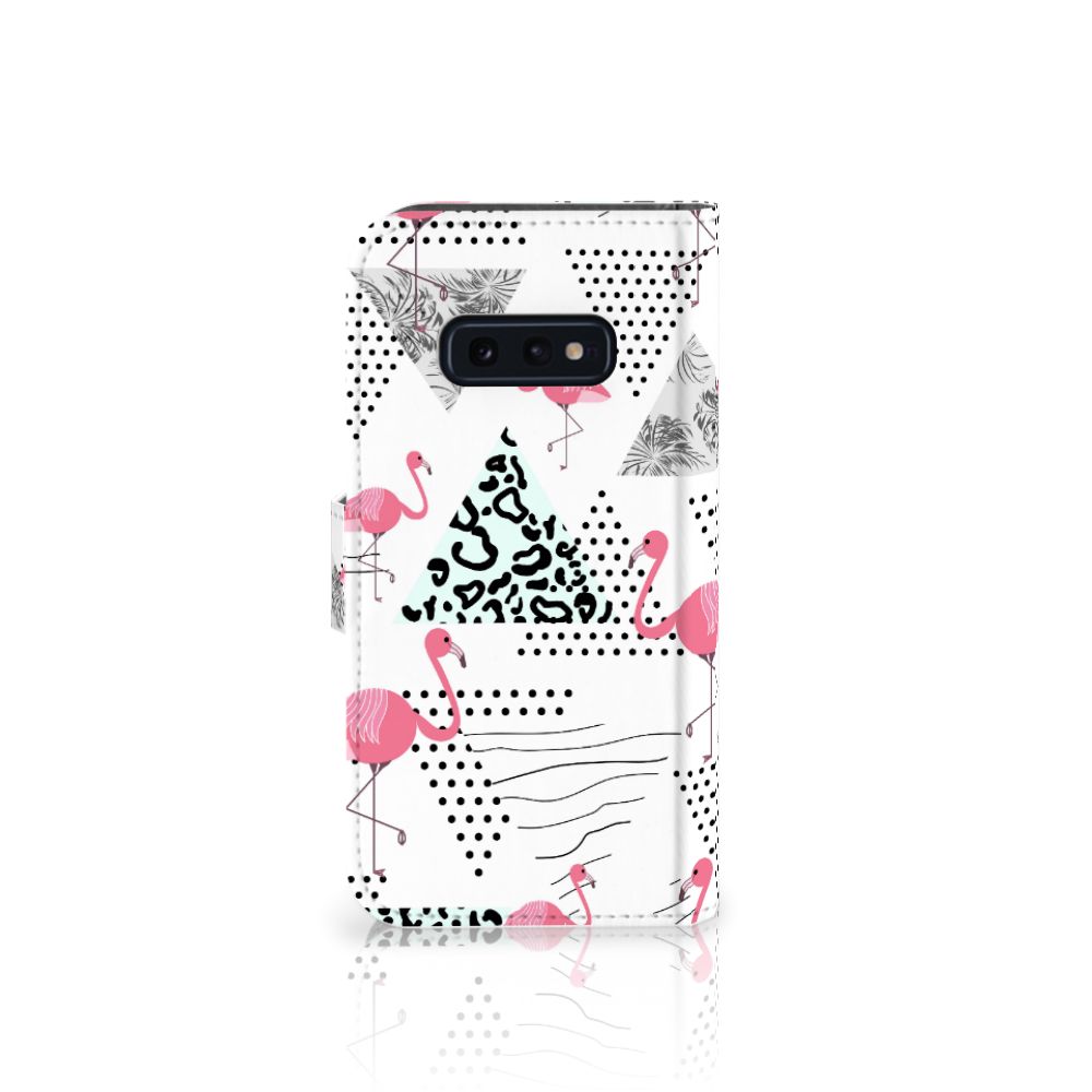 Samsung Galaxy S10e Telefoonhoesje met Pasjes Flamingo Triangle