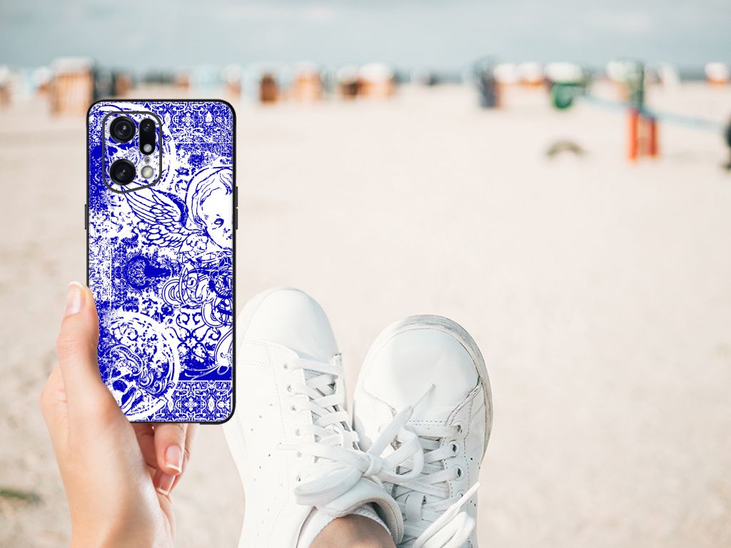 Telefoonhoesje OPPO Find X5 Pro Angel Skull Blauw B2C Telecom