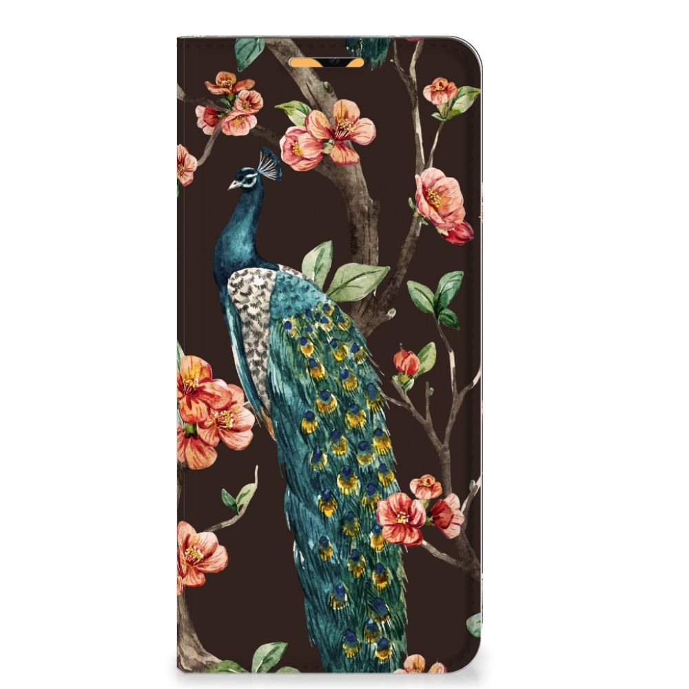 OPPO A15 Hoesje maken Pauw met Bloemen - B2C Telecom