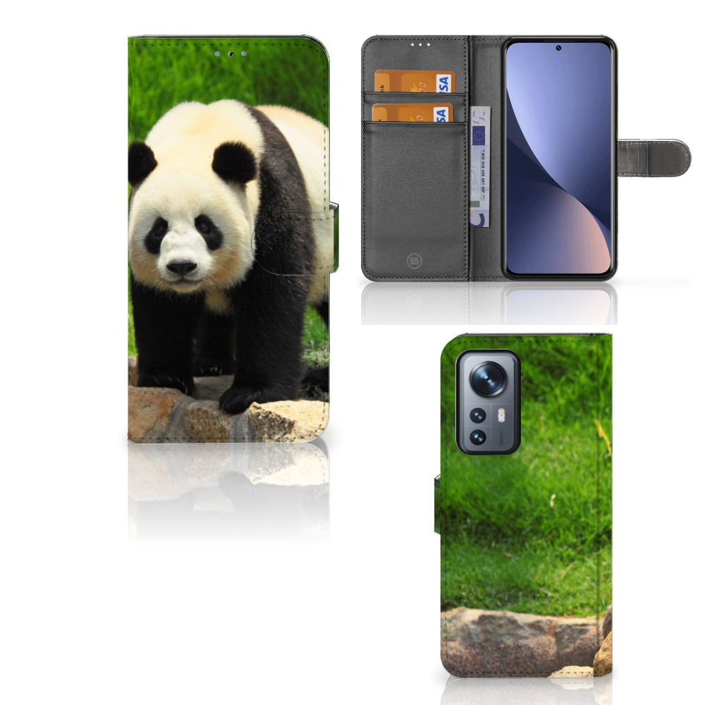 Xiaomi 12 Pro Telefoonhoesje met Pasjes Panda