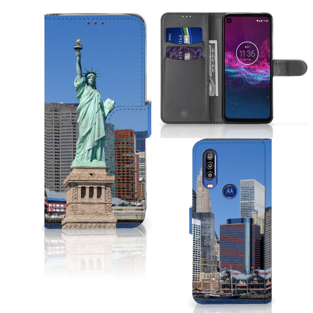 Motorola One Action Flip Cover Vrijheidsbeeld
