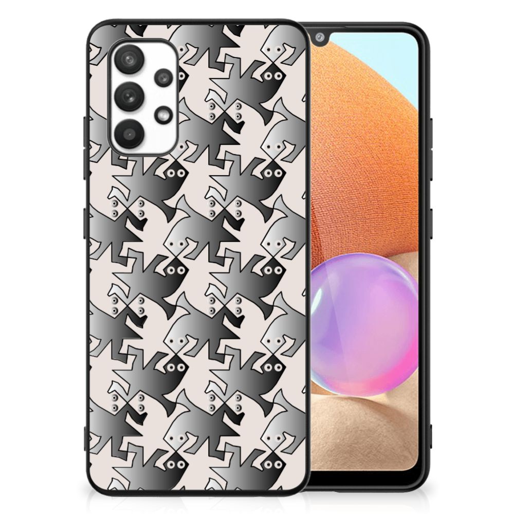 Samsung Galaxy A32 4G | A32 5G Enterprise Editie Dierenprint Telefoonhoesje Salamander Grey B2C Telecom