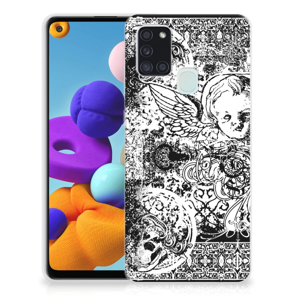 Silicone Back Case Samsung Galaxy A21s Skulls Angel