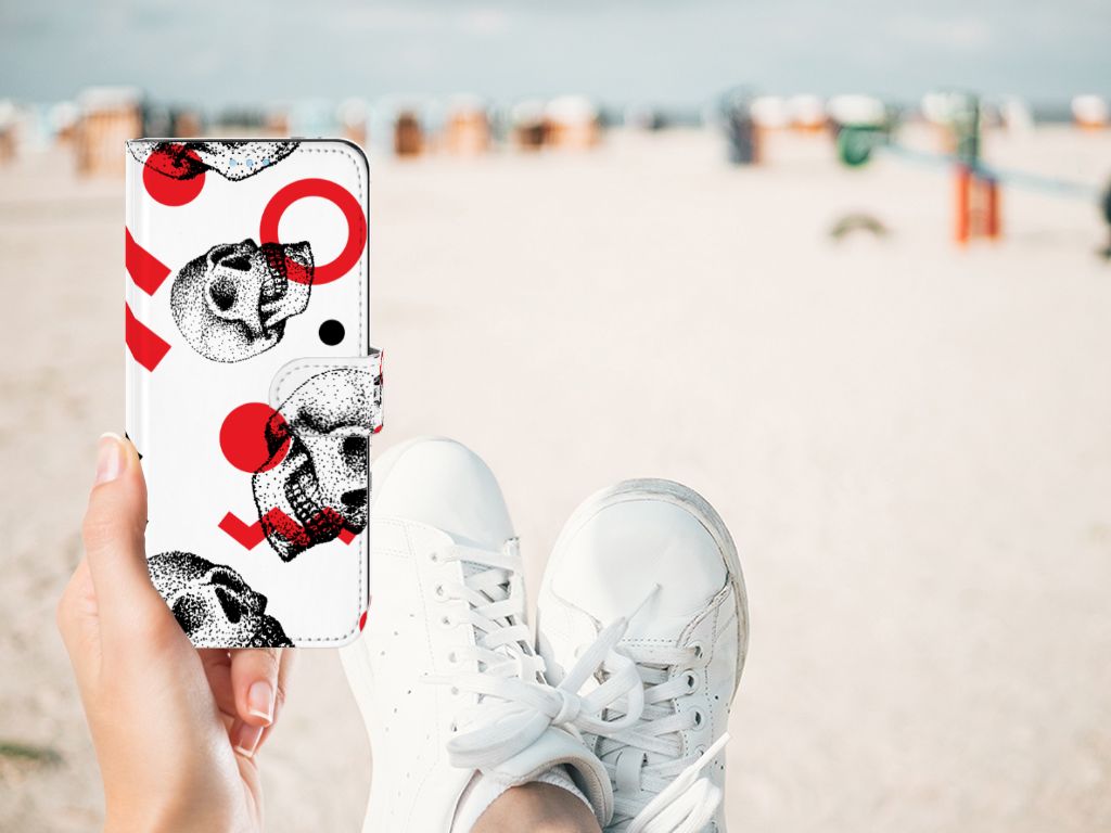 Telefoonhoesje met Naam OPPO A74 4G Skull Red