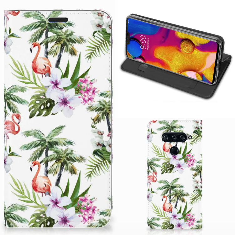 LG V40 Thinq Hoesje maken Flamingo Palms