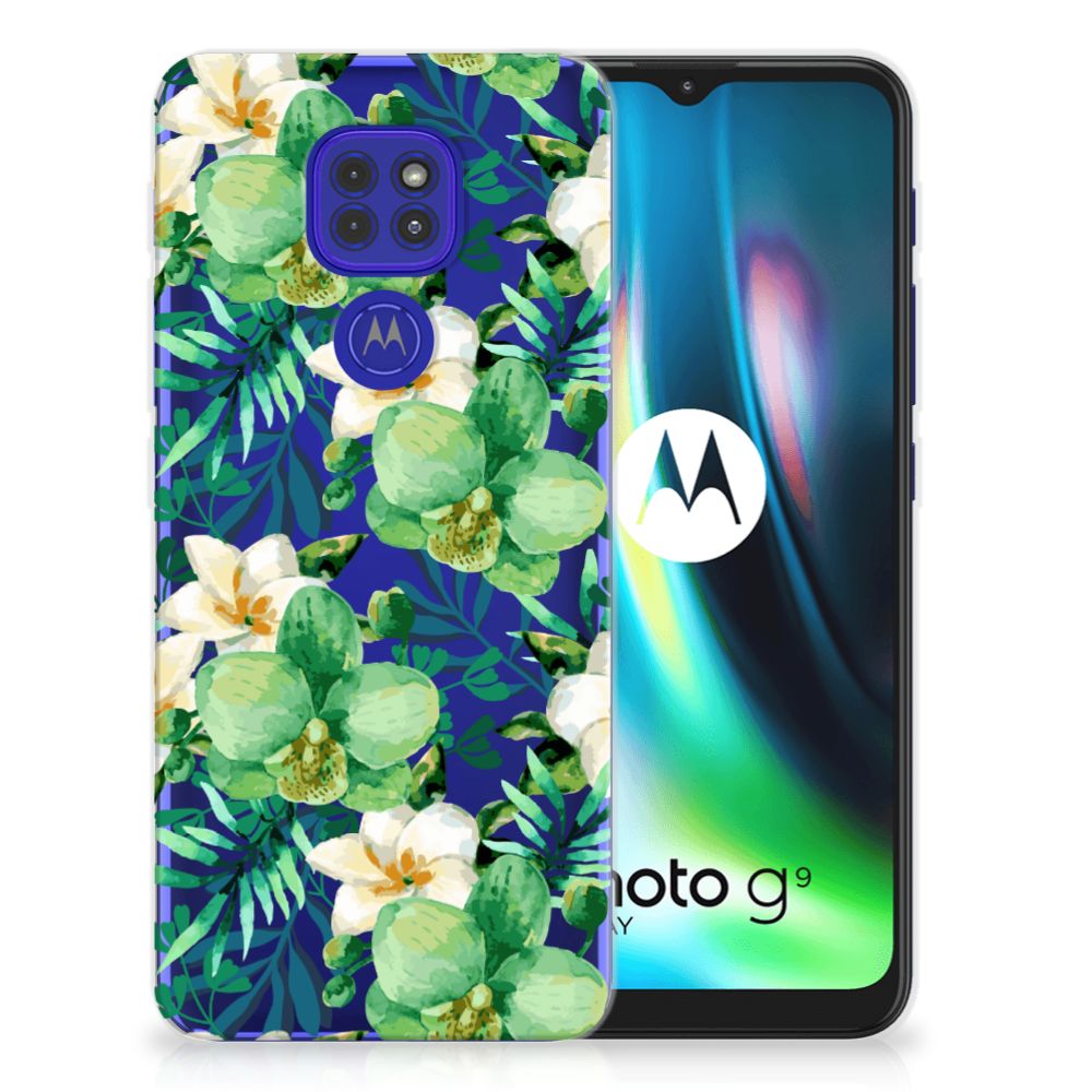 Motorola Moto G9 Play | E7 Plus TPU Case Orchidee Groen B2C Telecom