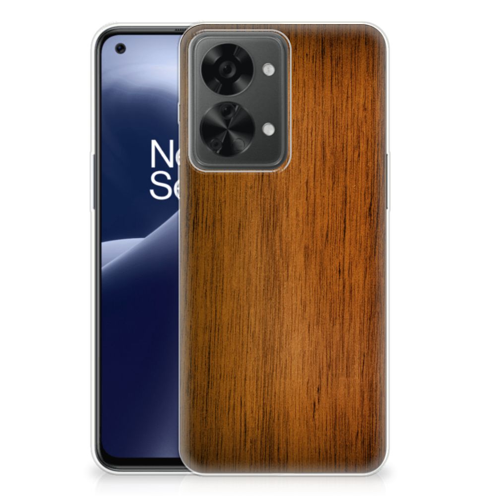 OnePlus Nord 2T Bumper Hoesje Donker Hout