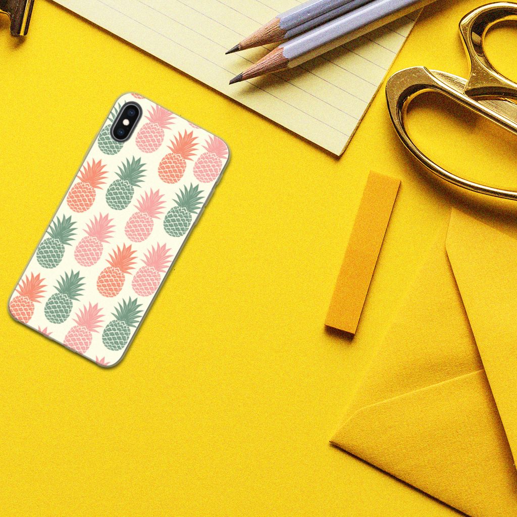 Apple iPhone Xs Max Siliconen Case Ananas
