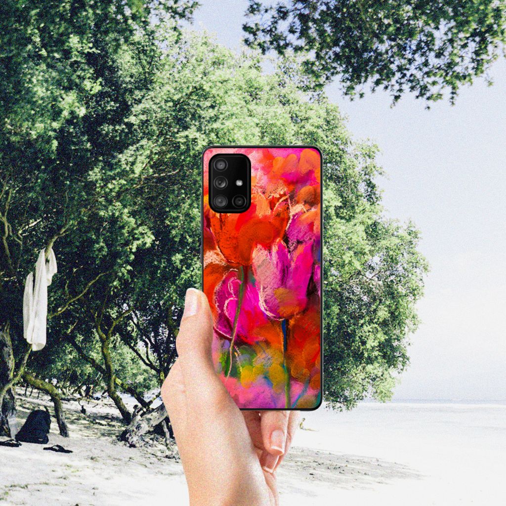 Kleurrijke Telefoonhoesje Samsung Galaxy A71 Tulips B2C Telecom