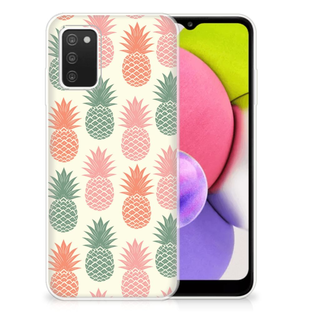 Samsung Galaxy A03S Siliconen Case Ananas