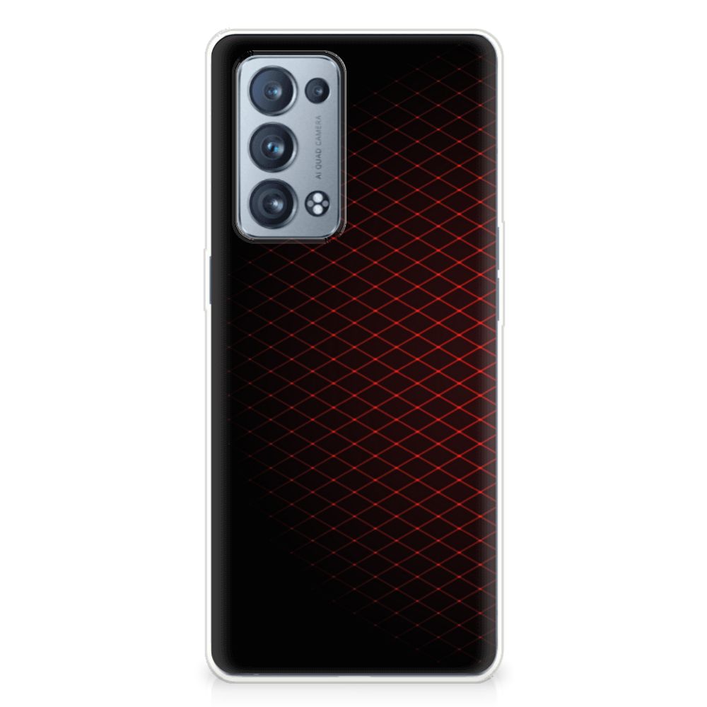 OPPO Reno 6 Pro Plus 5G TPU bumper Geruit Rood